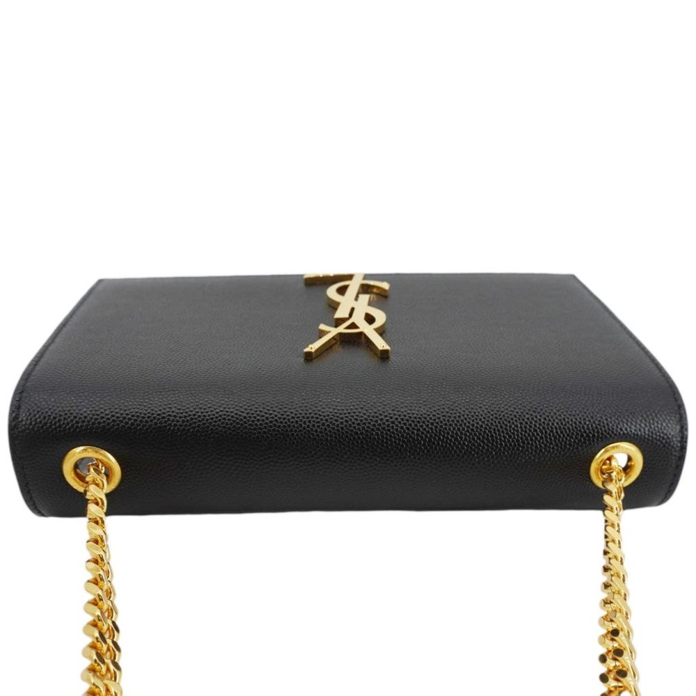 Yves Saint Laurent  Kate Grain De Poudre Leather Chain Crossbody Bag Black - Picture 5 of 16
